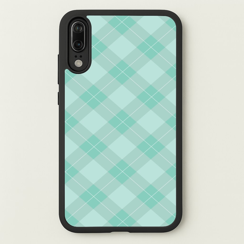 Light Cyan Tartan Christmas Pattern Huawei P20 Case
