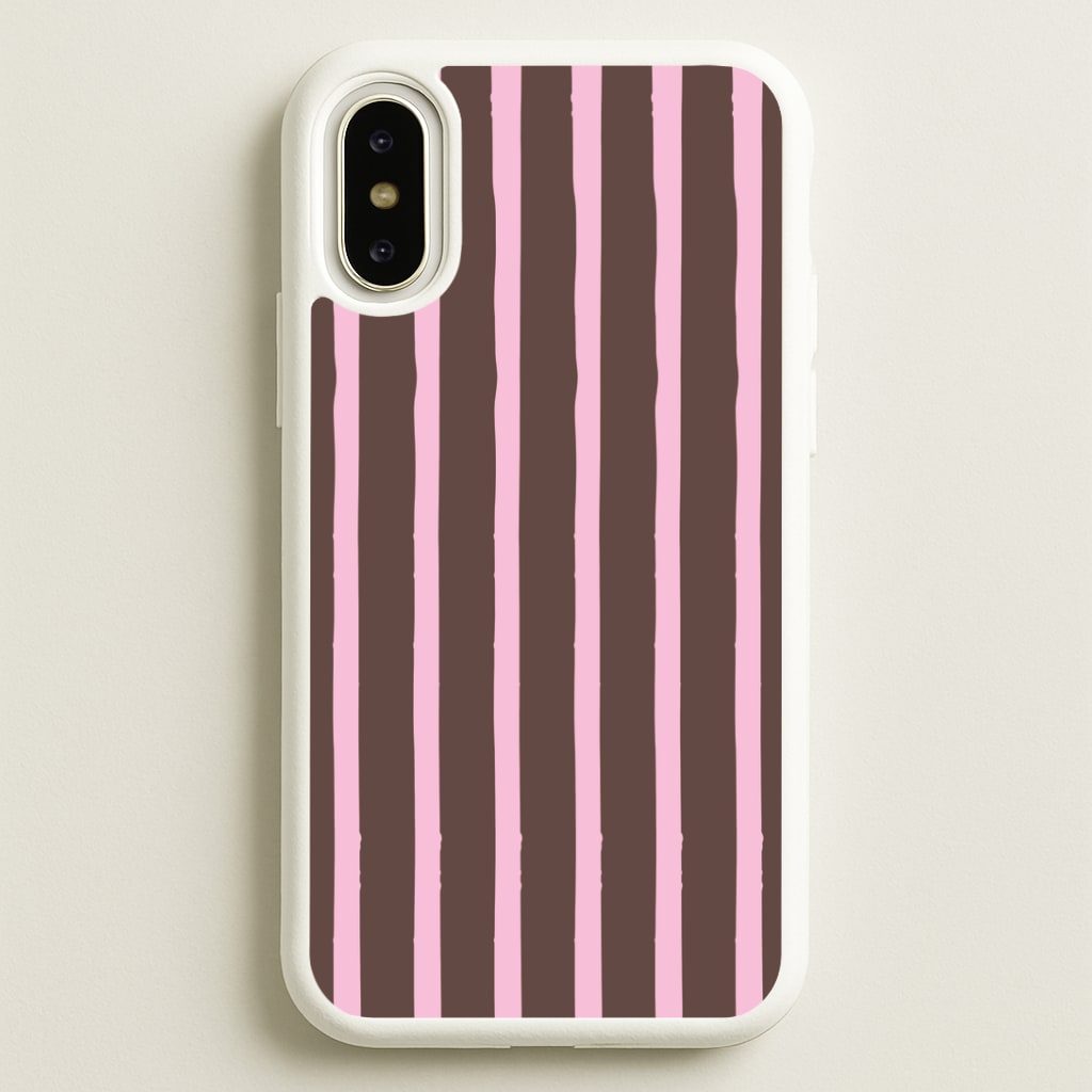 Chocolate & Strawberry Stripes iPhone X / XS Case