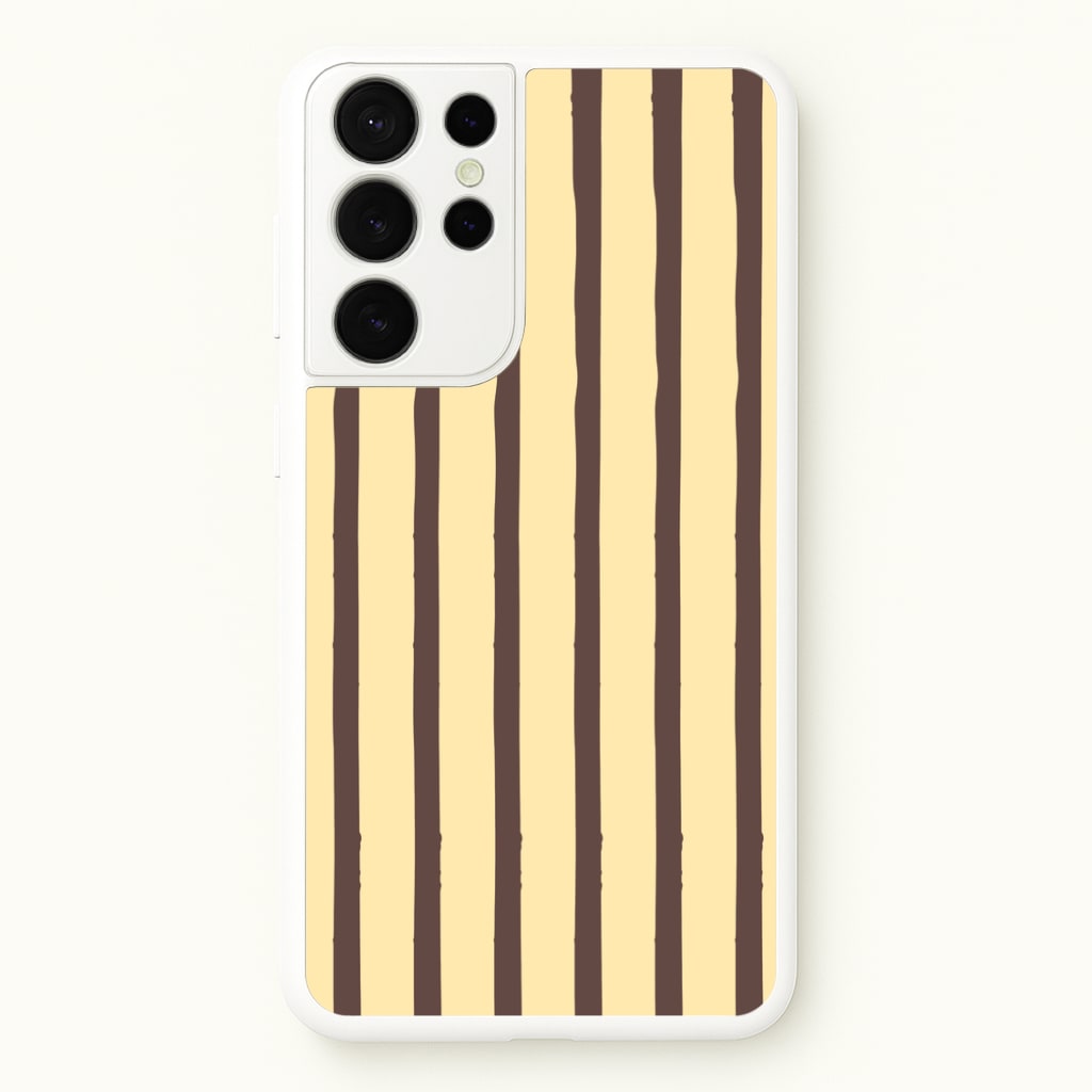 Vanilla & Chocolate Stripes Galaxy S21 Ultra Case