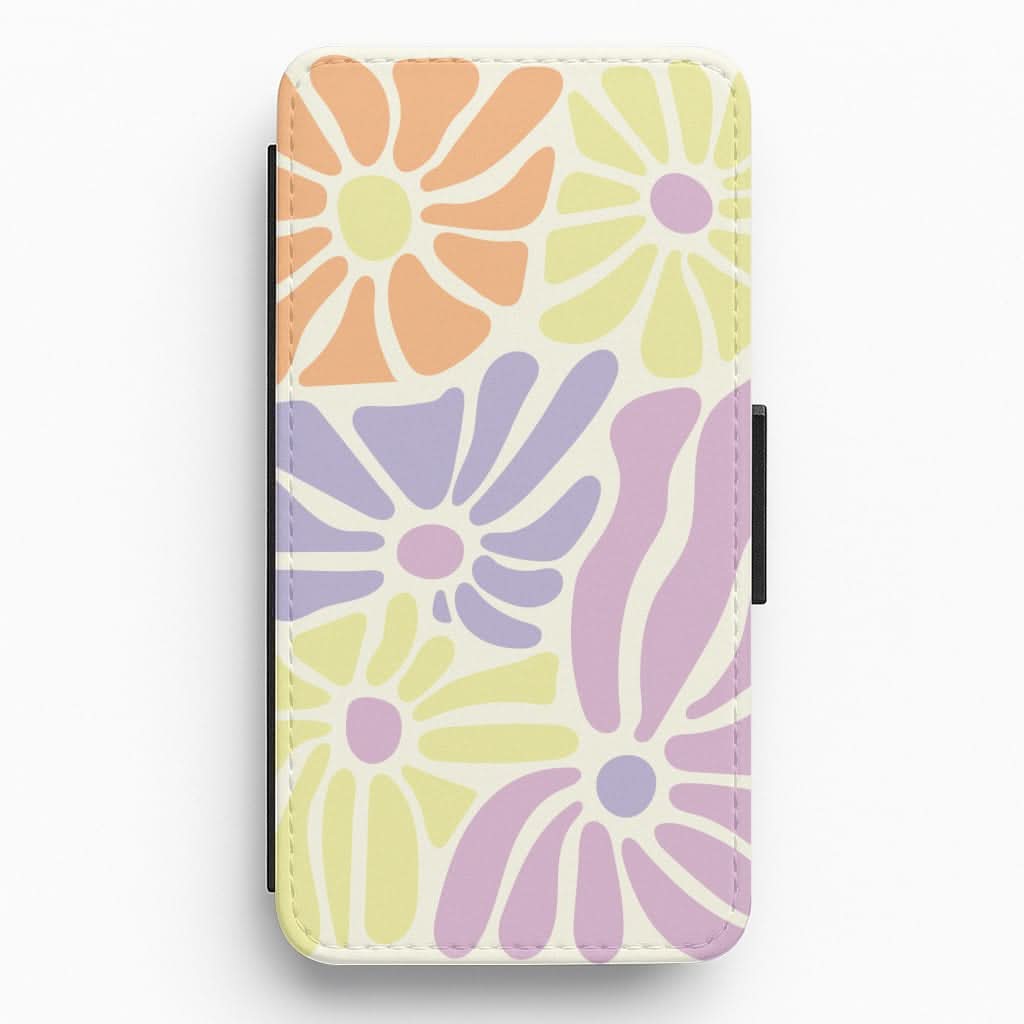 Pastel Abstract Flowers Flip / Wallet Phone Case