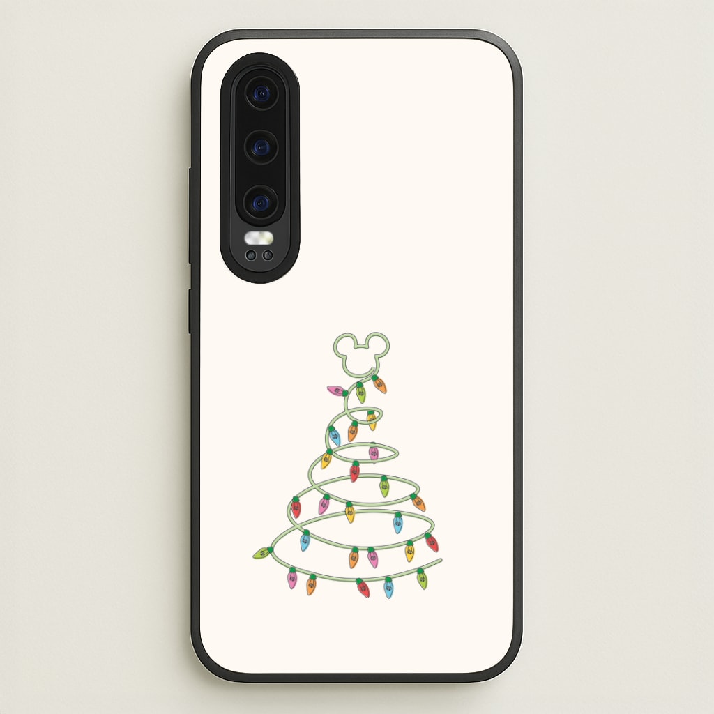 Cartoon Mouse Christmas Tree Lights Huawei P30 Case