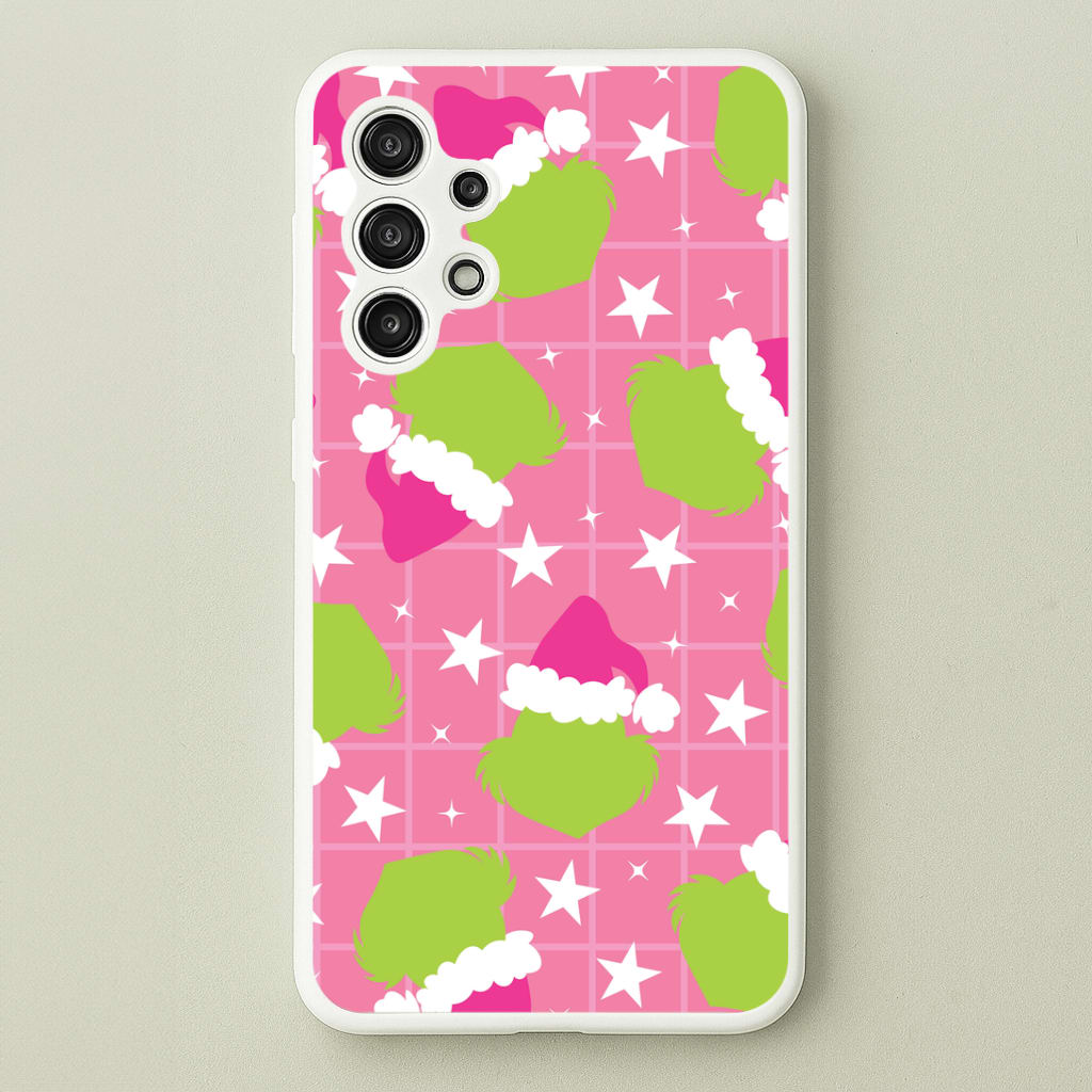 Pink Green Creature Xmas Pattern Galaxy A13 Case