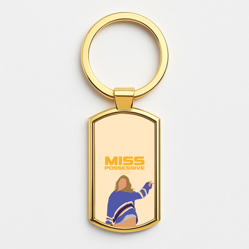 Miss Possessive 25 Gold Keyring