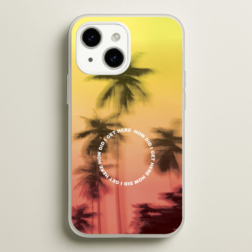 Palm Trees Circle iPhone 15 Case