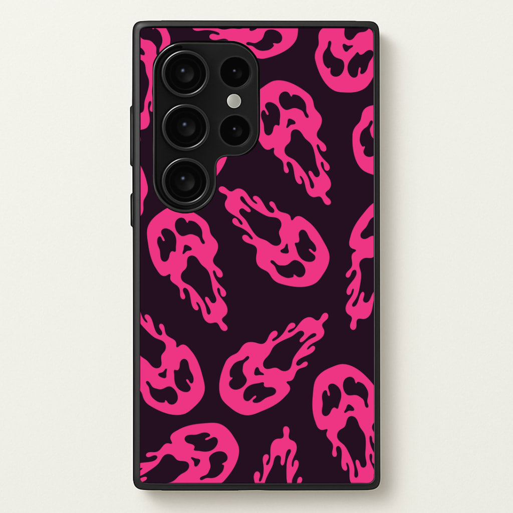 Trippy Ghost Face Pattern Galaxy S24 Ultra Case