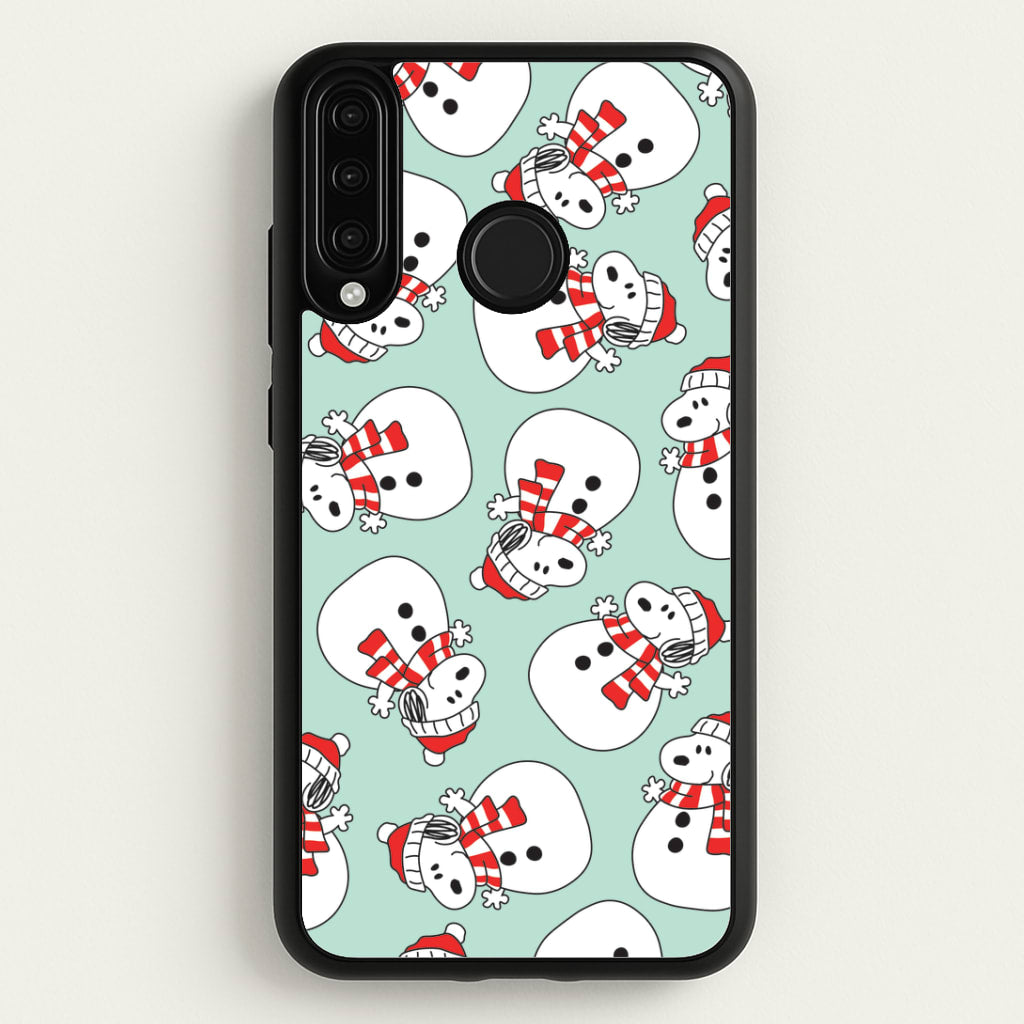 Cartoon Beagle Snowman Pattern Huawei P30 Lite Case