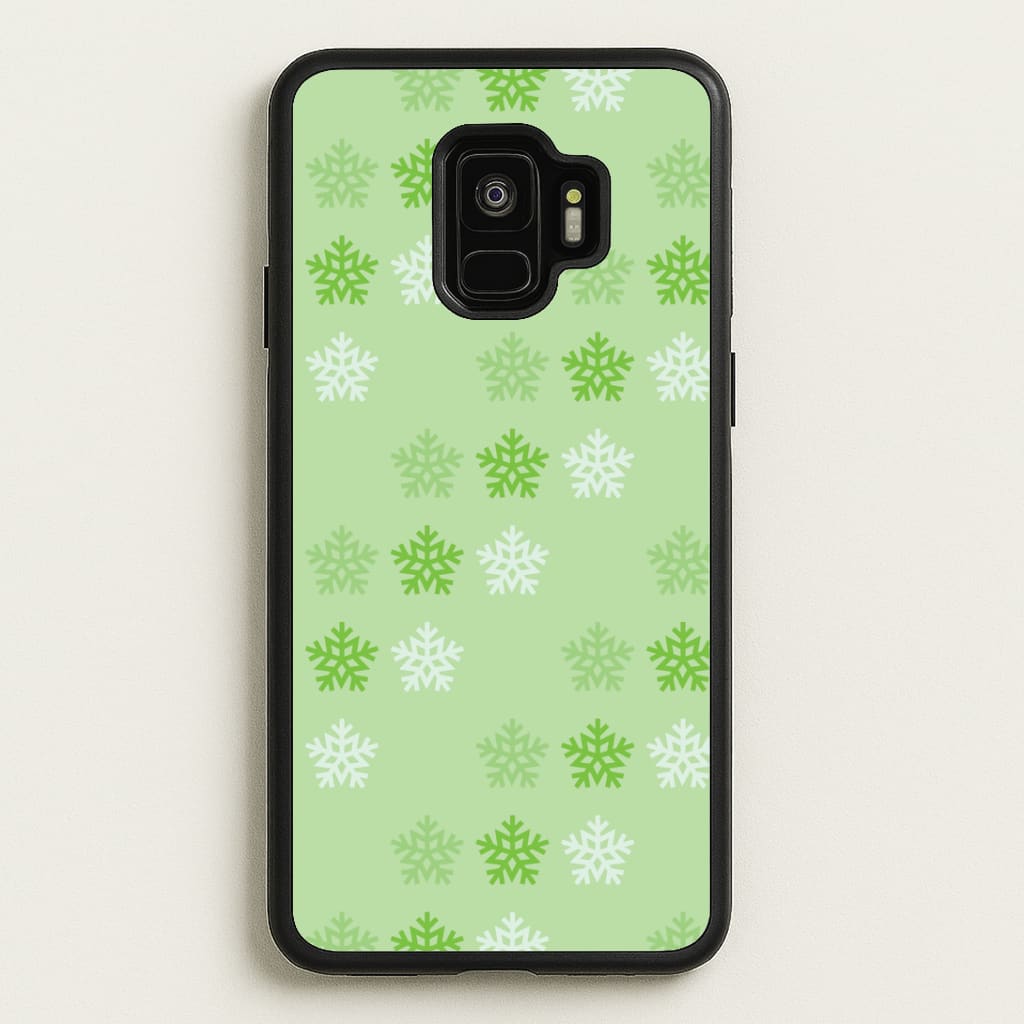 Green Slowflakes Christmas Pattern Galaxy S9 Case