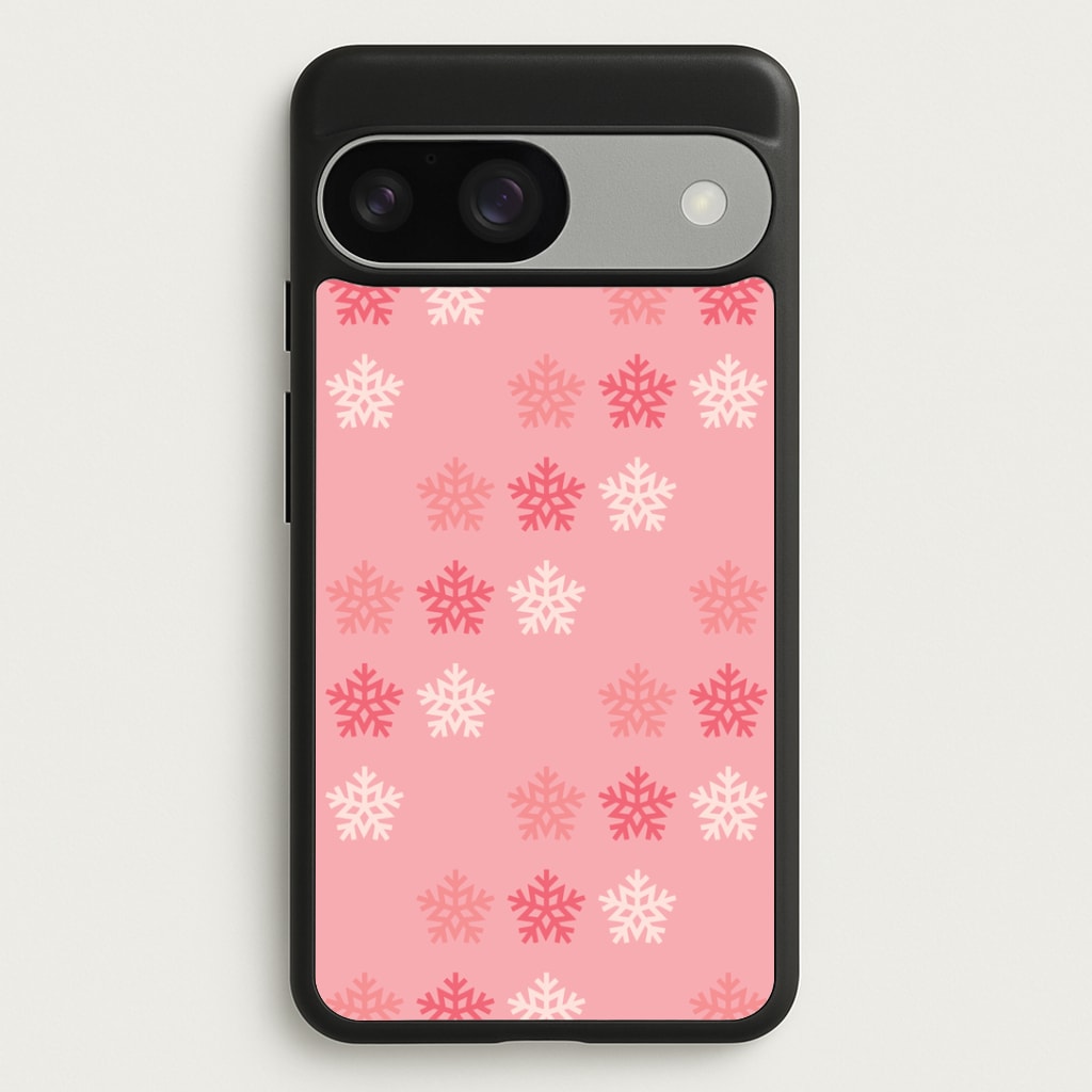 Red Slowflakes Christmas Pattern Google Pixel 9 / 9 Pro Case