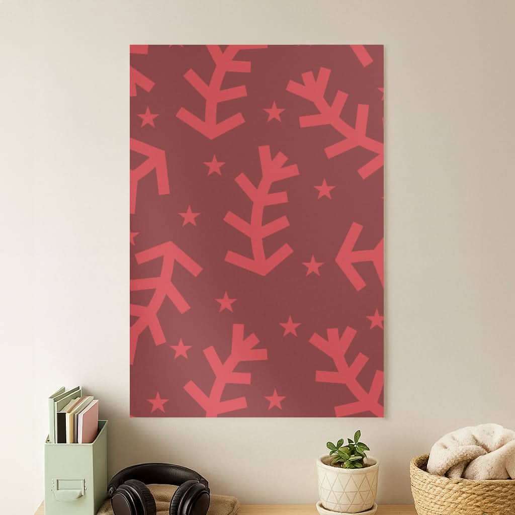 Abstract Ferns And Snowflakes Pattern Poster