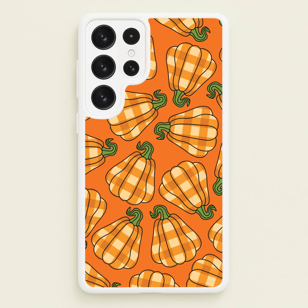 Tartan Pumpkins Pattern Galaxy S22 Ultra Case