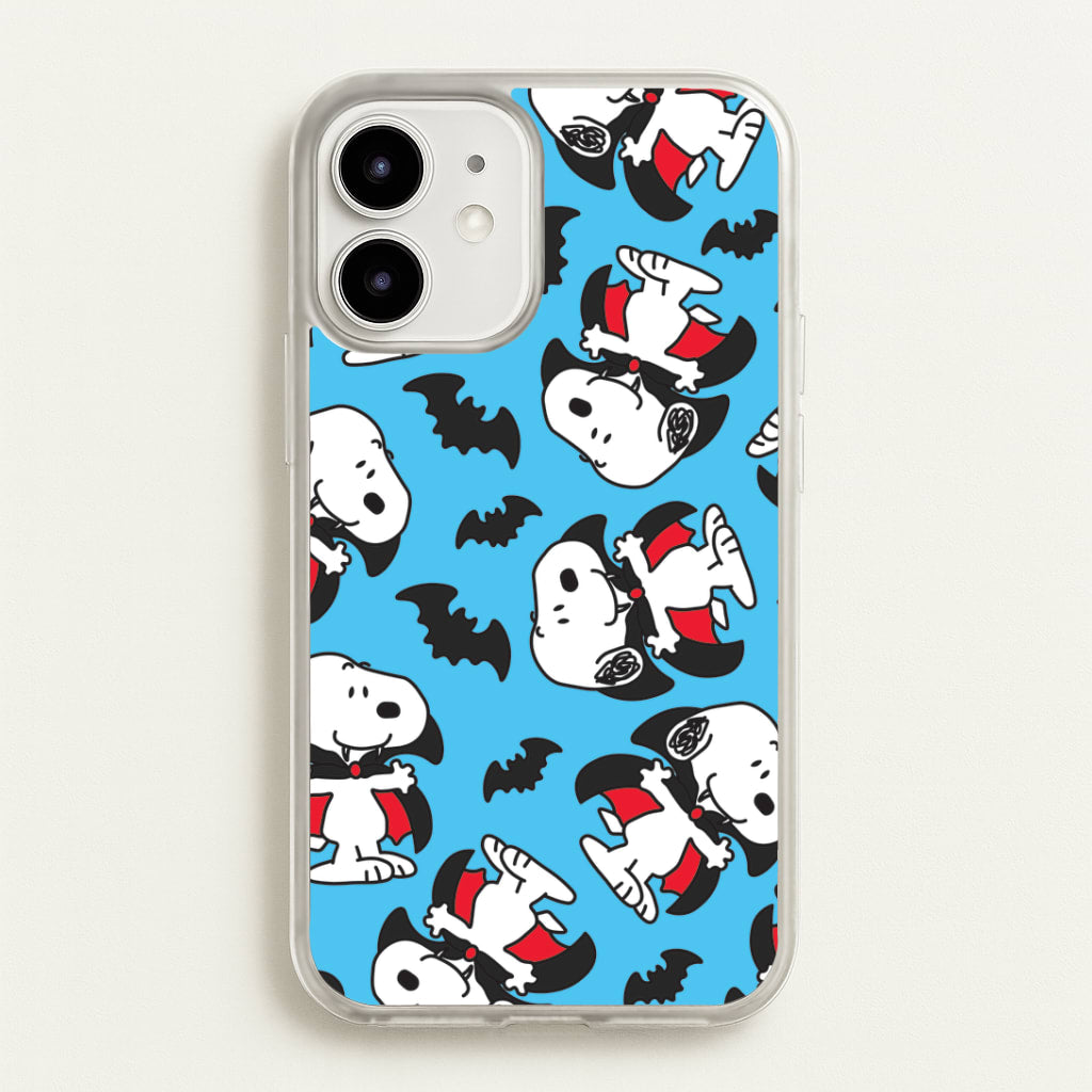 Cartoon Beagle Vampire And Bats Pattern iPhone 12 Mini Case