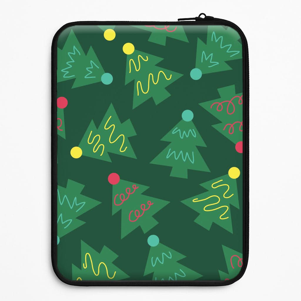 Abstract Christmas Trees Pattern Laptop Sleeve