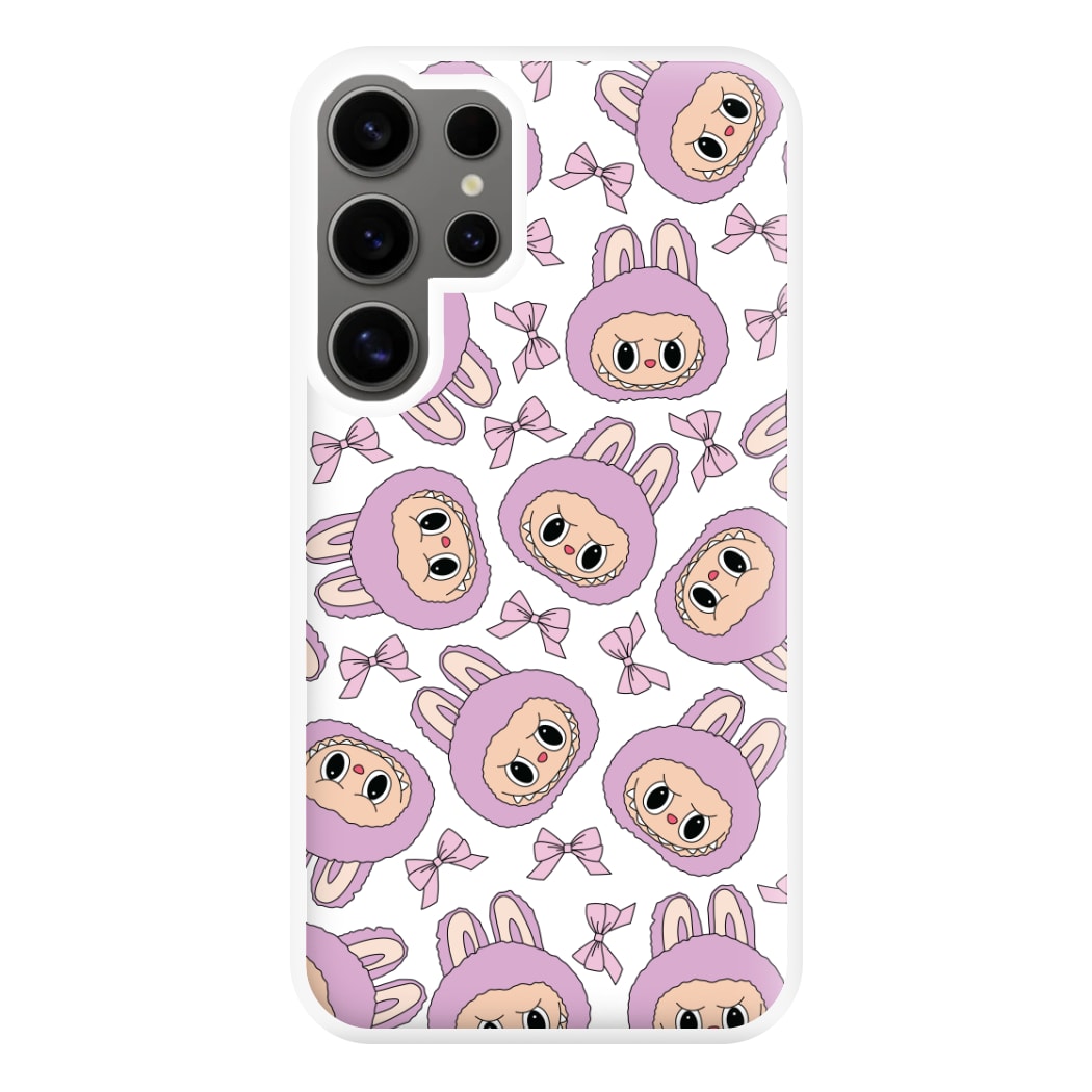 Cute Purple Monster And Bows Pattern Galaxy S24 Ultra Case