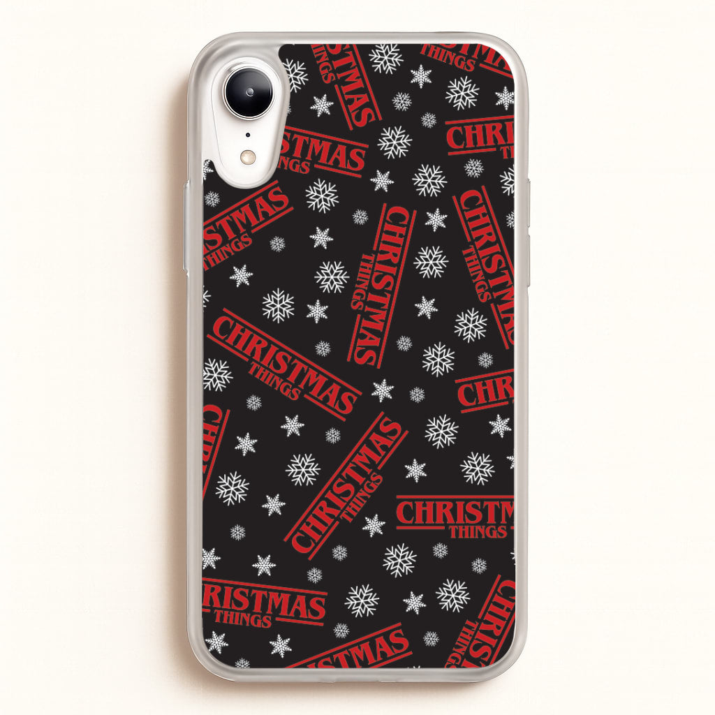 Christmas Things Snowflake Pattern iPhone XR Case