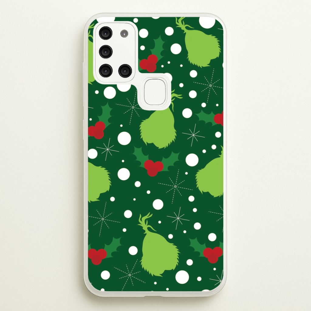 Green Creature Christmas Pattern Galaxy A21s Case