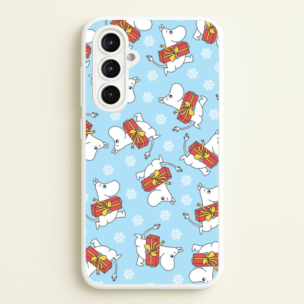 Present And Snowflakes Moom Pattern Galaxy A16 Case
