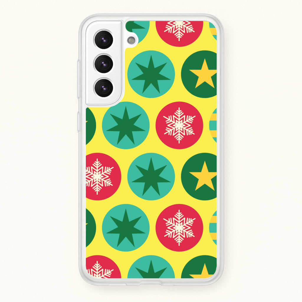 Colourful Abstract Baubles Christmas Pattern Galaxy S22 Plus Case