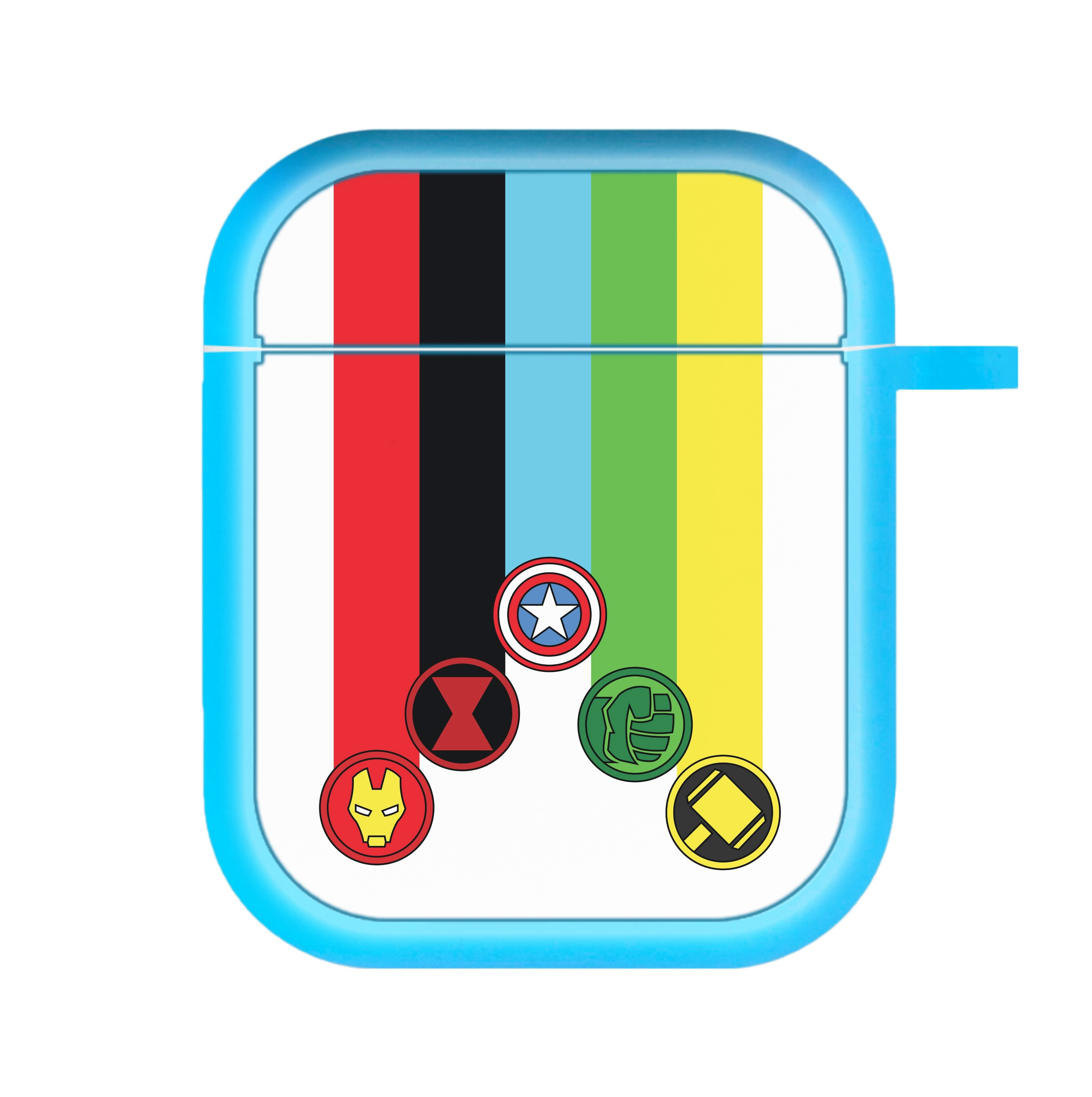 Superhero Team Colourful Symbols AirPods Case