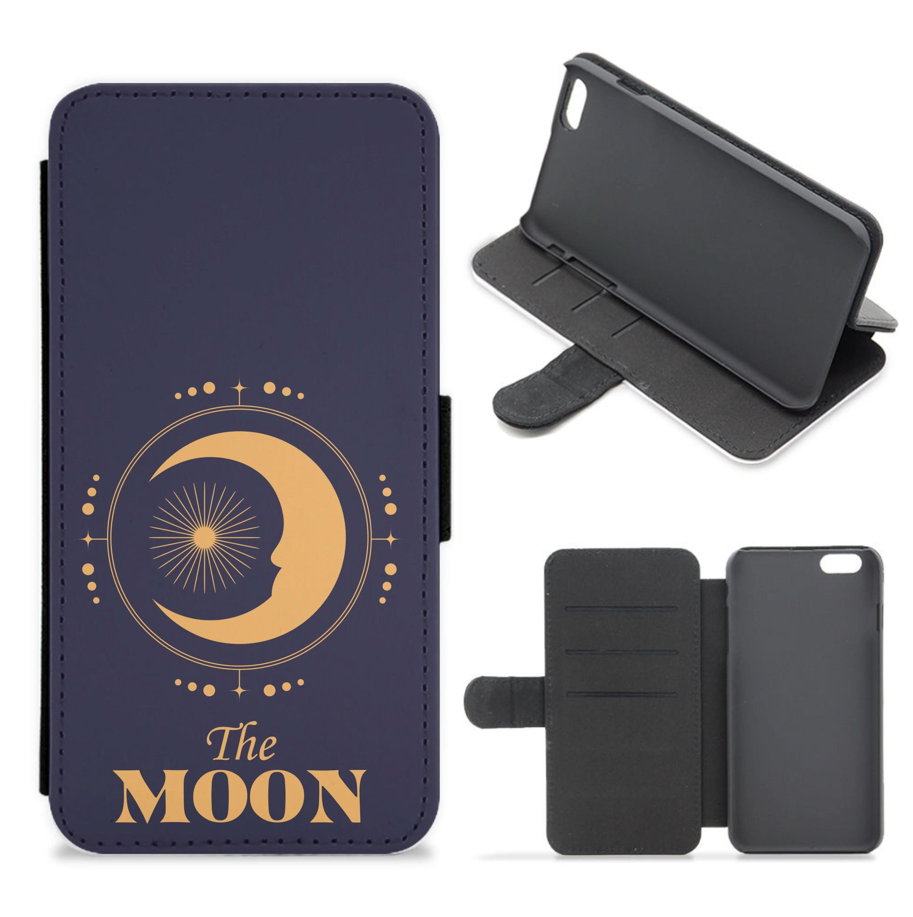 The Moon Dark Blue Flip / Wallet Phone Case