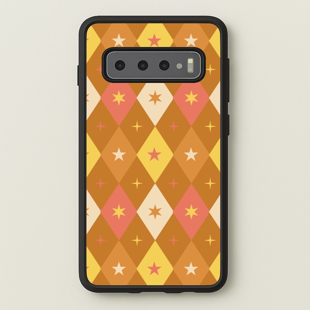 Retro Christmas Argyle Pattern Galaxy S10 Plus Case