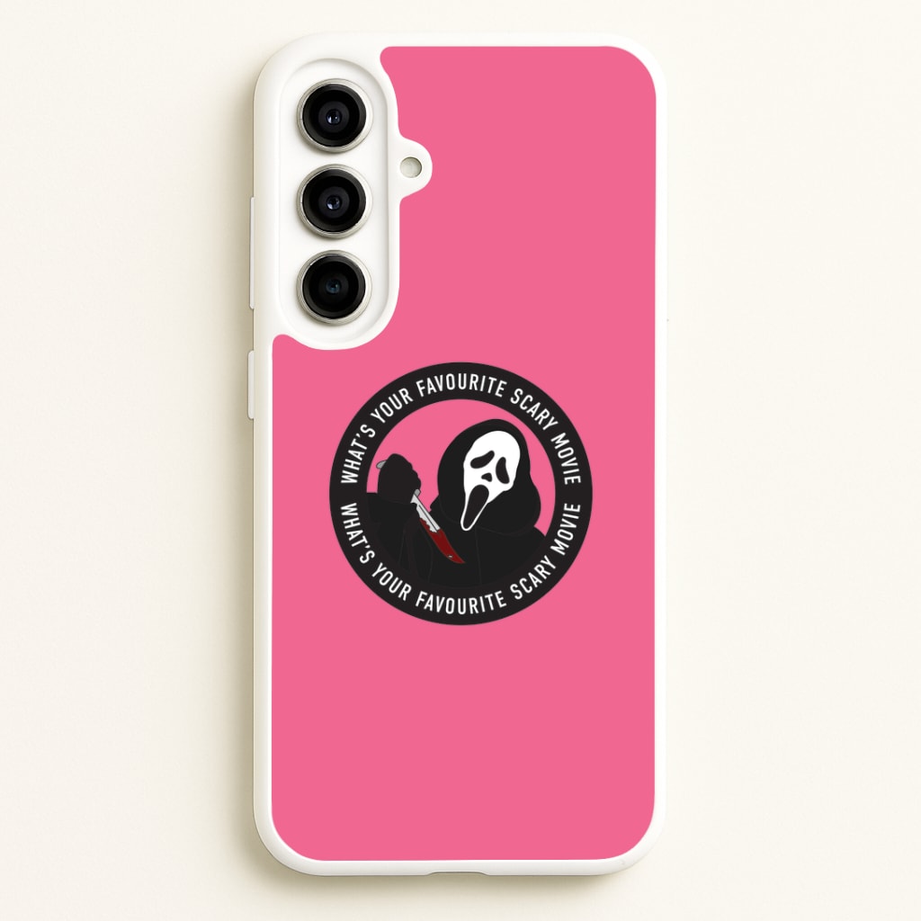 What's Your Favourite Scary Movie Badge Galaxy A56 Case