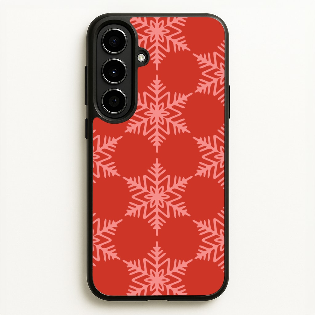 Red Giant Snowflakes Christmas Pattern Galaxy A56 Case