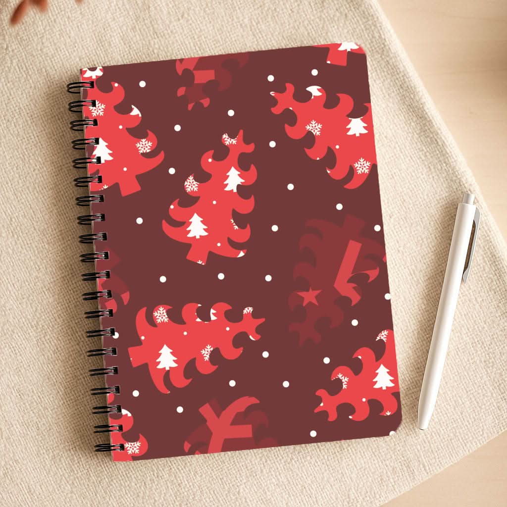 Wrapping Paper Christmas Tree Pattern Notepad