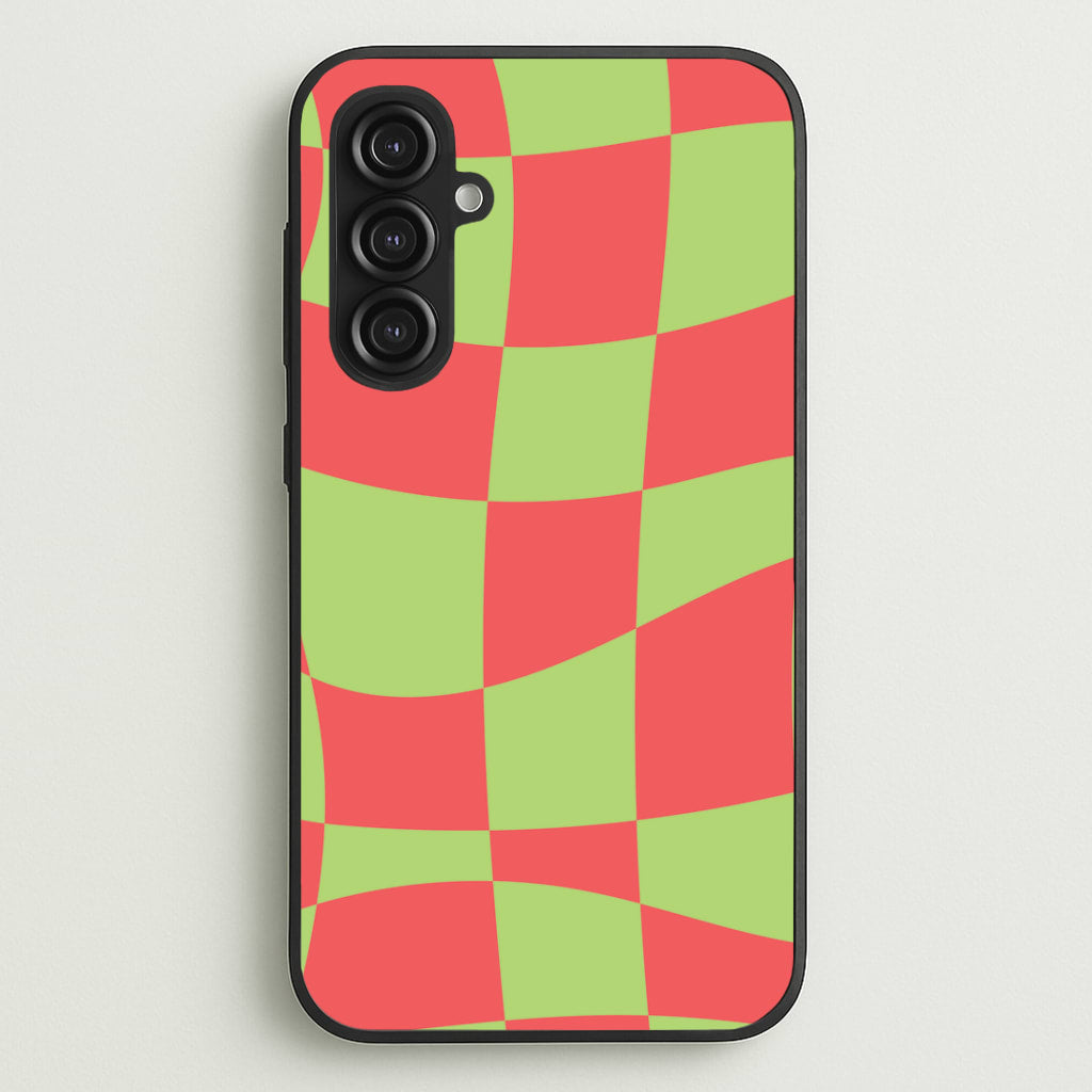 Abstract Red And Green Christmas Pattern Galaxy S23FE Case