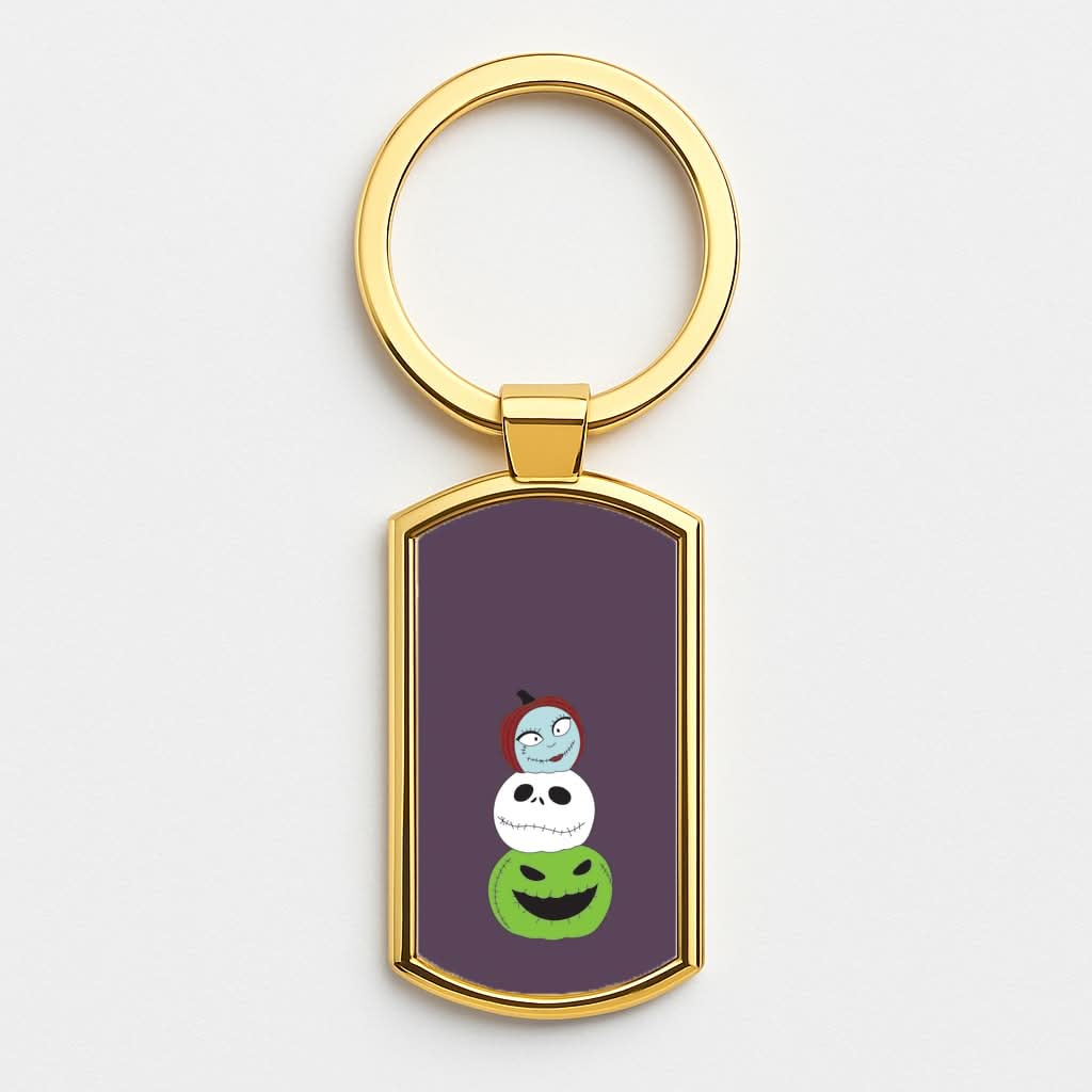 Nightmare Pumpkin Tower Gold Keyring