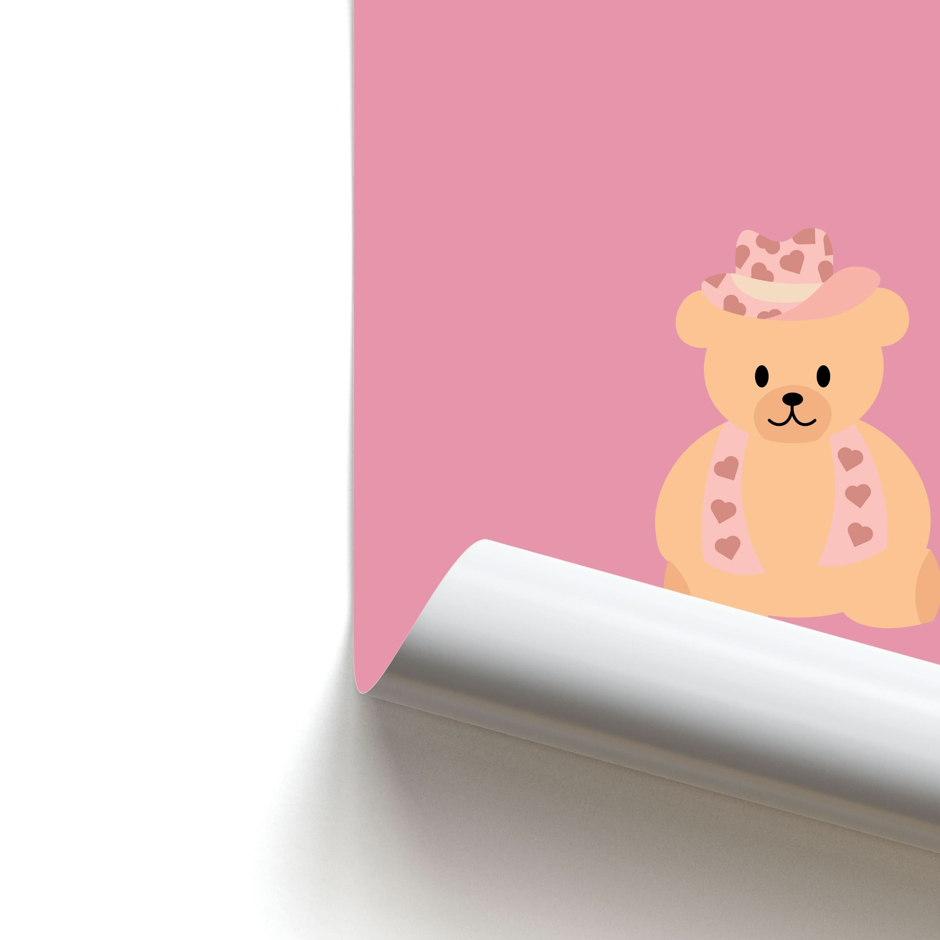 Yeehaw Teddy Bear Poster