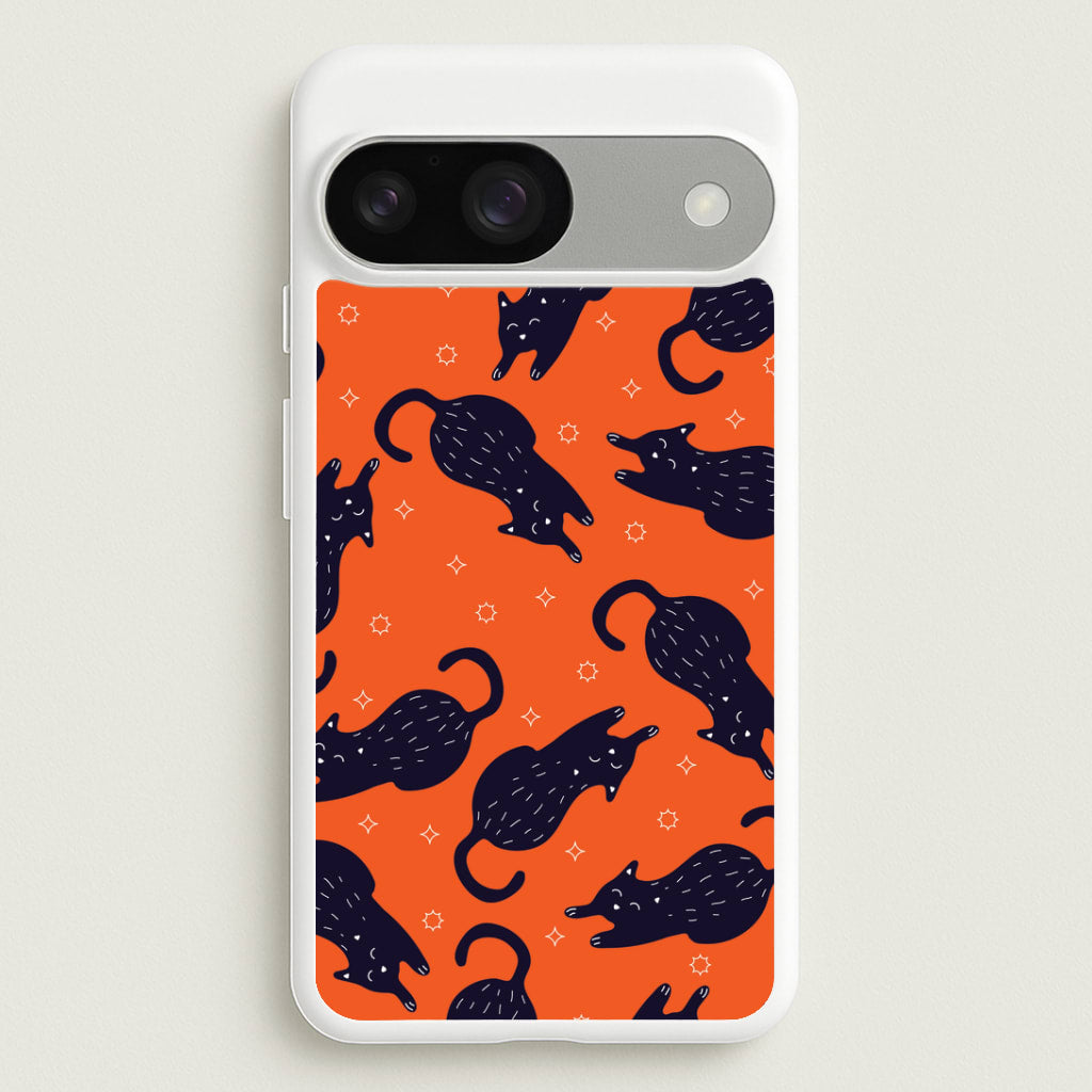 Black Cats And Stars Pattern Google Pixel 9 / 9 Pro Case
