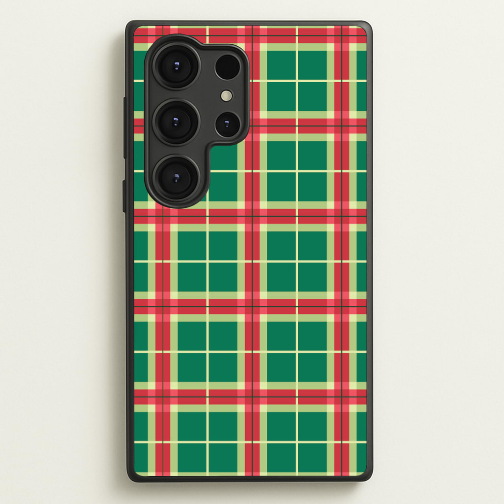 Red And Green Tartan II Christmas Pattern Galaxy S25 Ultra Case