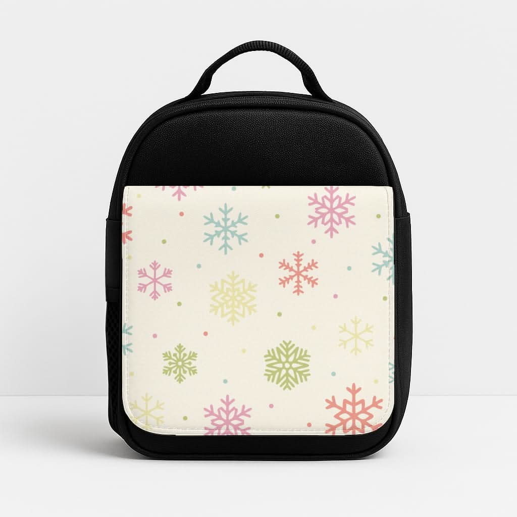 Pastel Snowflakes Pattern Insulated Lunch Bag