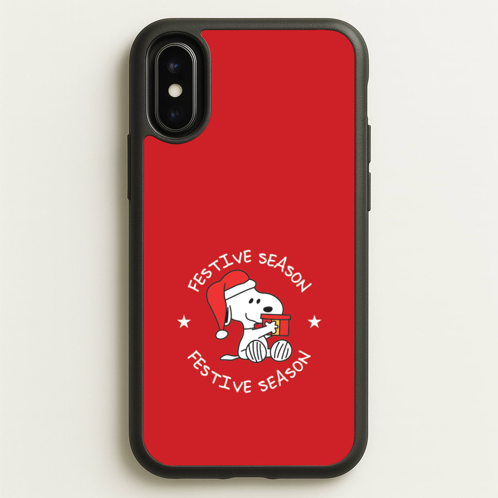 Cartoon Beagle Festive Season iPhone X / XS Case