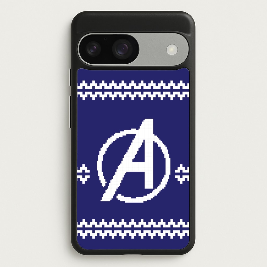 Superhero Team Blue Christmas Jumper Google Pixel 9 / 9 Pro Case