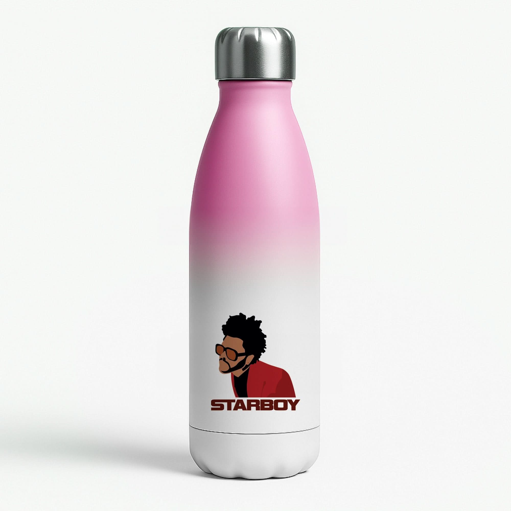 Starboy Singer Title Pink Water Bottle