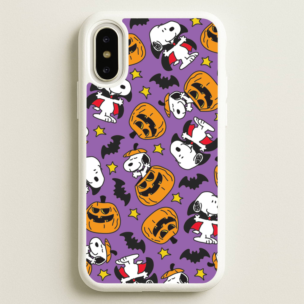 Cartoon Beagle Halloween Pattern iPhone X / XS Case
