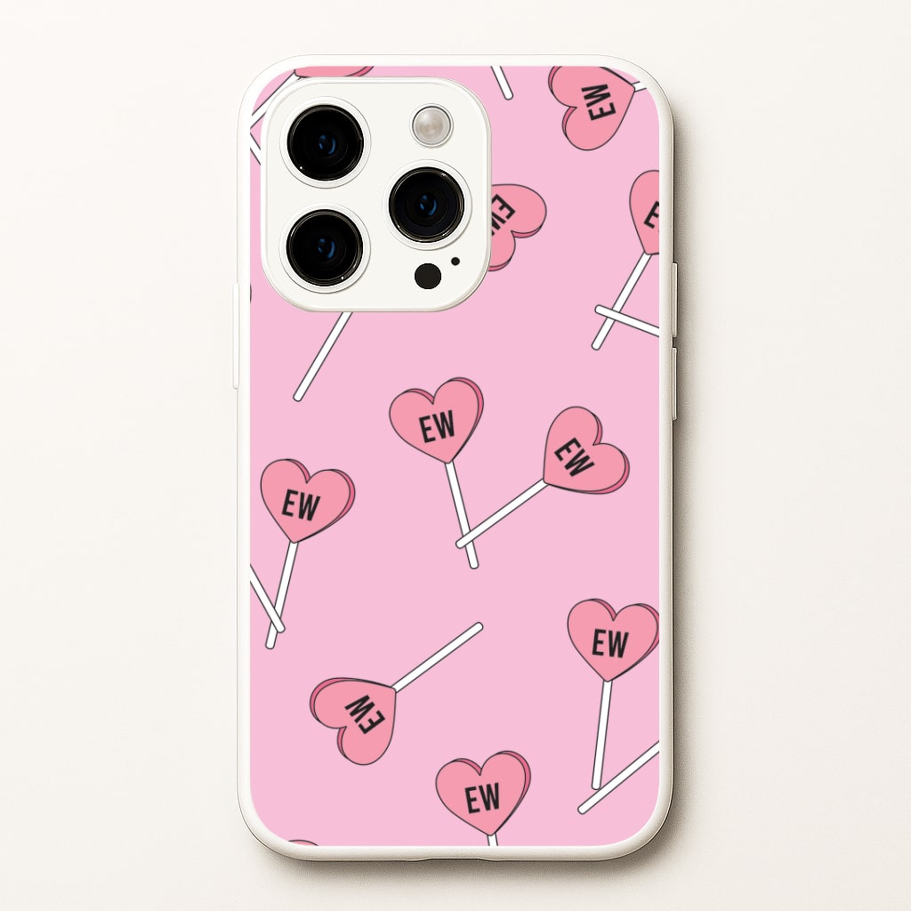 Ew Love Heart Lolipops Pattern iPhone 15 Pro Max Case