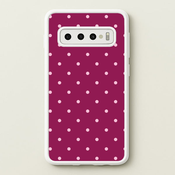 Raspberry Polka Dots Galaxy S10 Case