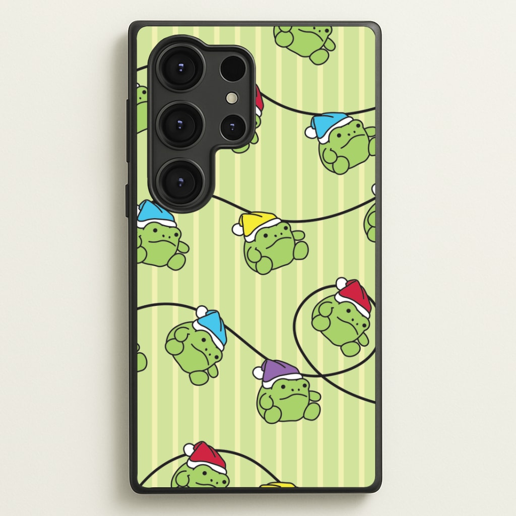 Christmas Frog Plush Fairylights Pattern Galaxy S25 Ultra Case