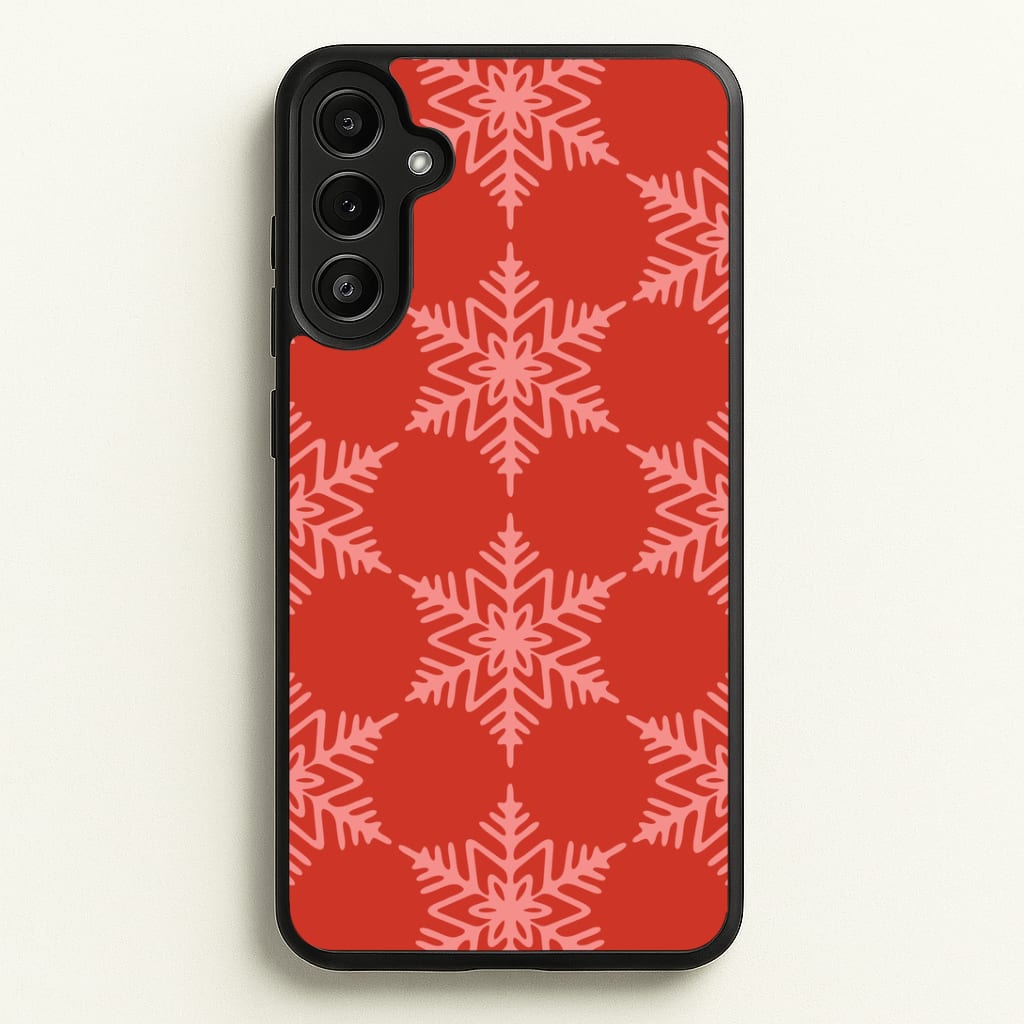 Red Giant Snowflakes Christmas Pattern Galaxy A34 Case