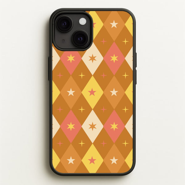 Retro Christmas Argyle Pattern iPhone 13 Mini Case