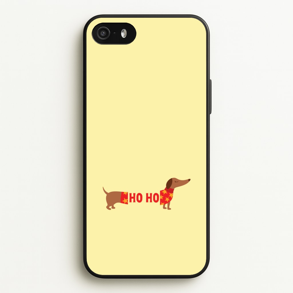 Christmas Jumper Ho Ho Dachshund iPhone 5 / 5s / SE 2016 Case