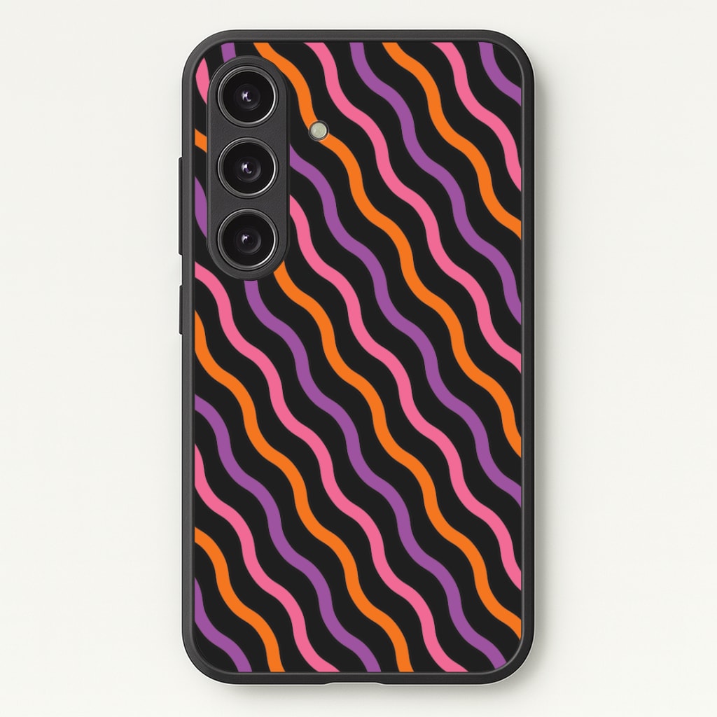 Wavy Abstract Halloween Pattern Galaxy S25 Plus Case