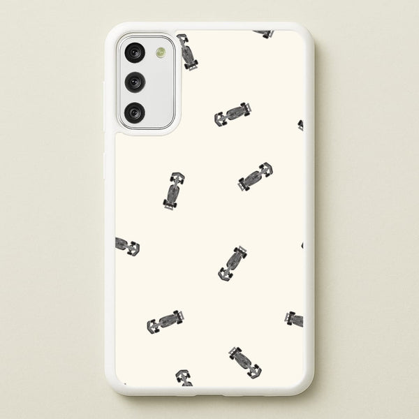 Race Cars Pattern Off White Galaxy S20 Case