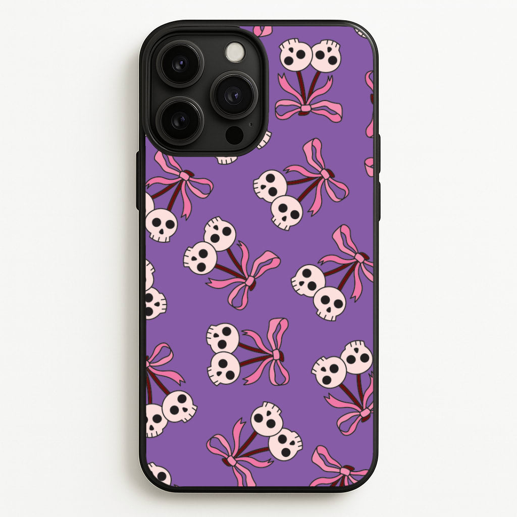 Cherry Skulls Pattern iPhone 13 Pro Max Case