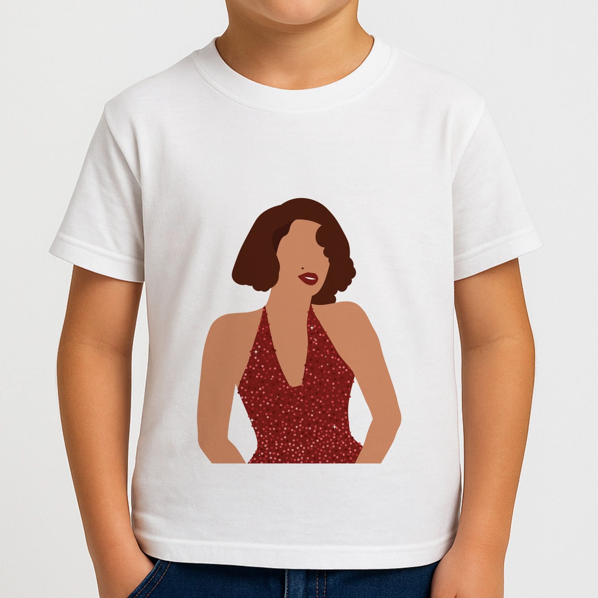Red Sparkly Dress Boys T-Shirt