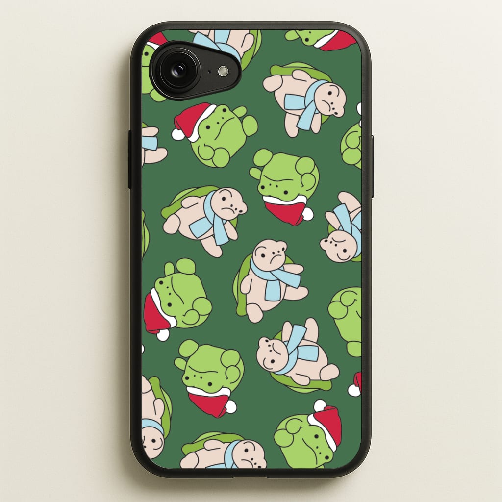 Grumpy Christmas Plushies Pattern iPhone 16e Case