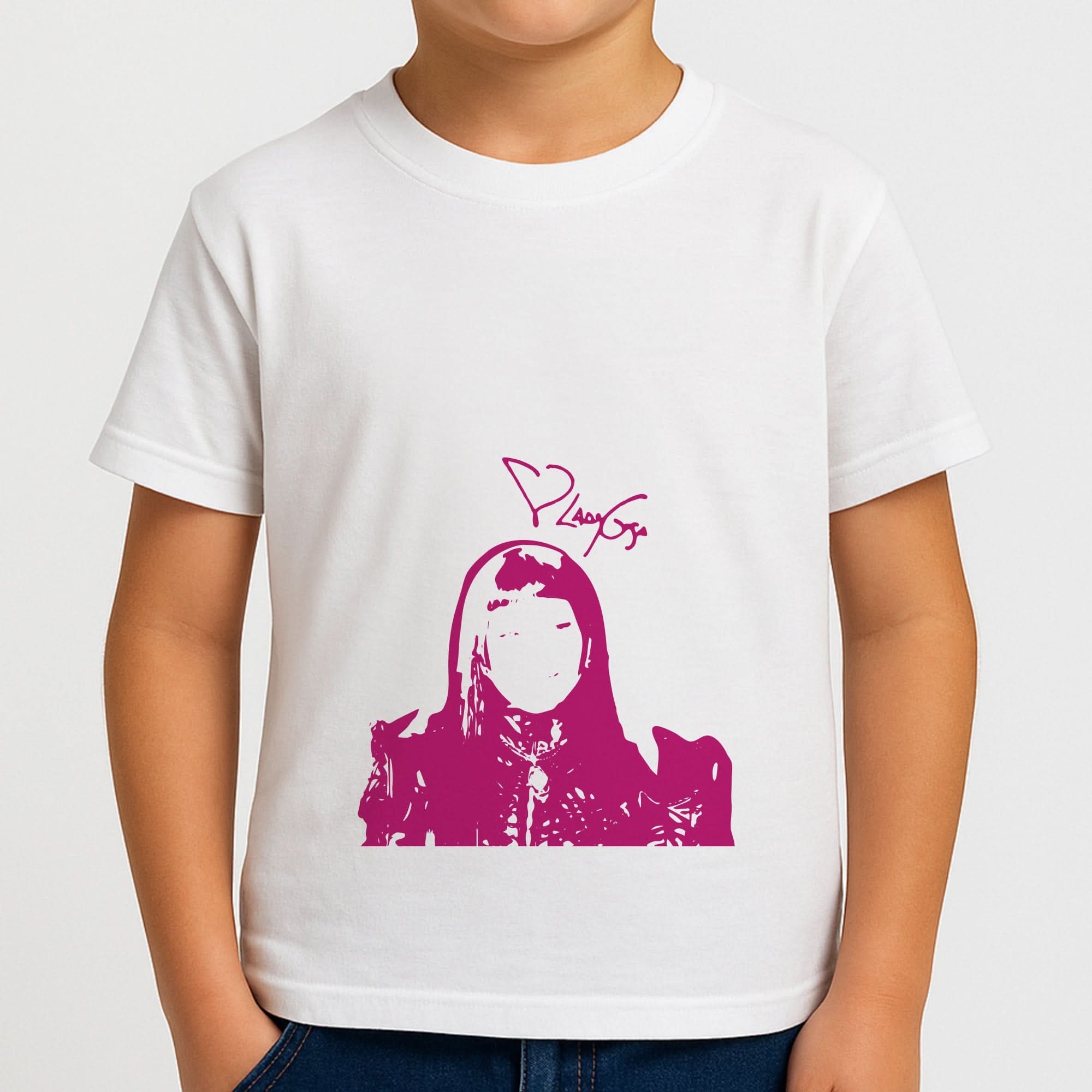 Pink Gaga Silhouette Boys T-Shirt