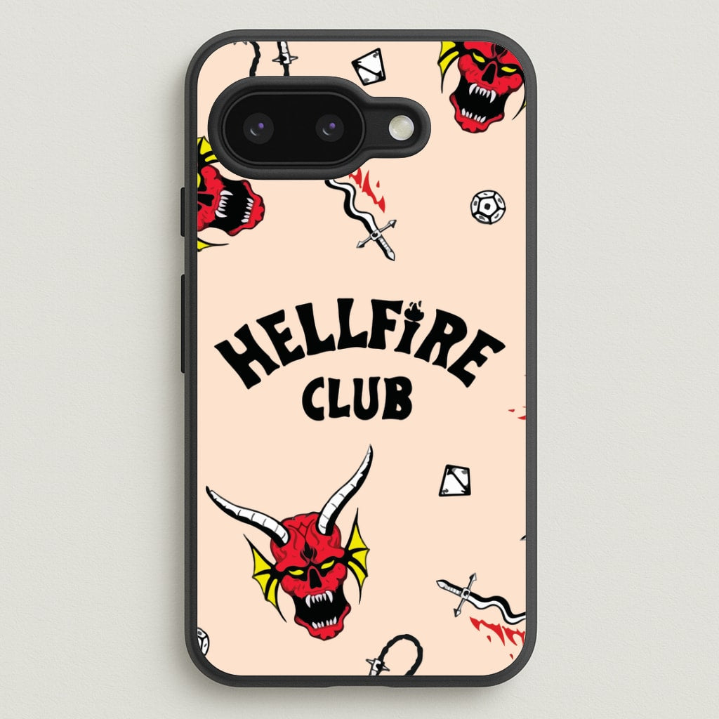 Hellfire Club Icons Collage Peach Google Pixel 9a Case